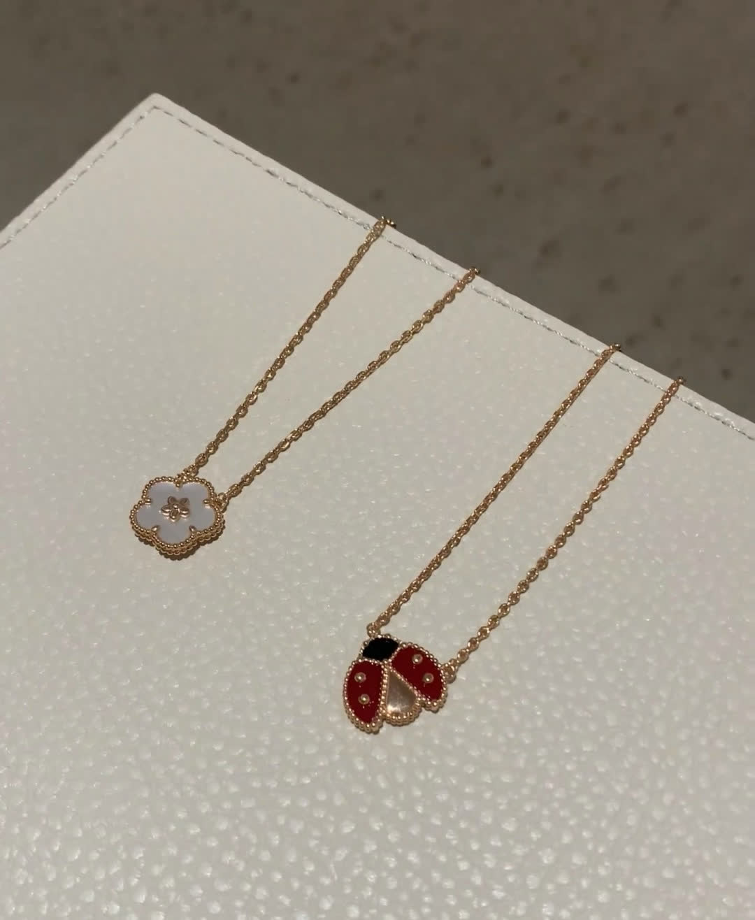 Van Cleef & Arpels Alhambra Ladybug and Cloisonné Gold Necklace